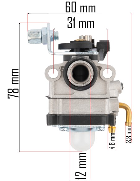 Carburator pentru pulverizator, Powermat, PM-OPS-60K-GA Carburator pentru pulverizator, Powermat, PM-OPS-60K-GA