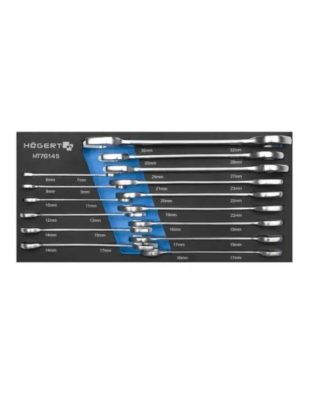 HT7G145 - Set 15 chei combinate, Hogert, din otel , pentru desurubare si insurubare Hogert Technik - Chei si truse chei