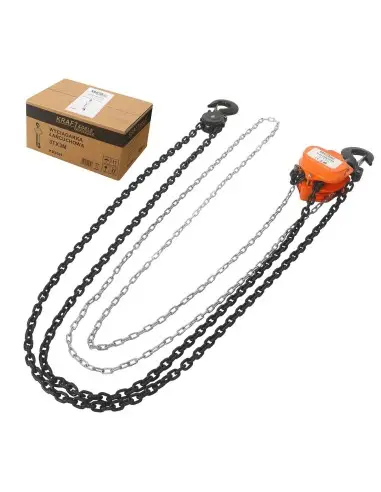 Troliu manual cu lant 3T 3m, Kraft&Dele, KD3501