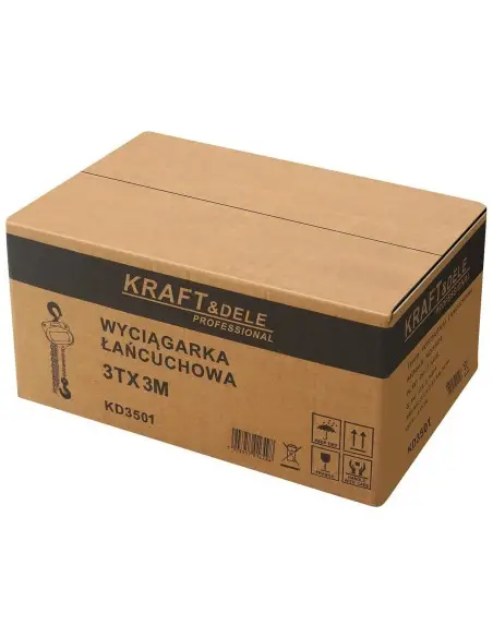 Troliu manual cu lant 3T 3m, Kraft&Dele, KD3501