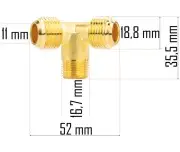 Racord in T pentru compresor, Powermat, PM-KO-50T-V2-TR