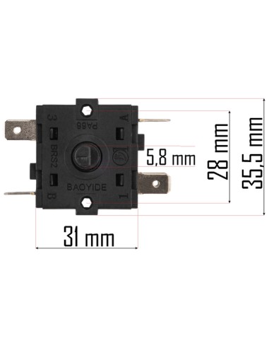 Comutator pentru Incalzitor, Powermat, PM-NAG-2.5EN-PK Comutator pentru Incalzitor, Powermat, PM-NAG-2.5EN-PK