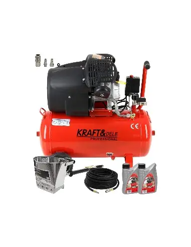Compresor de aer cu ulei, 50L, 2 pistoane, 3 kw, 530l/min, masina de tencuit, conectori rapizi
