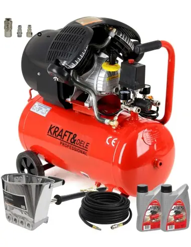 Set Compresor aer 50l KD1484 + Masina de tencuit + Furtun 20m + Conectori