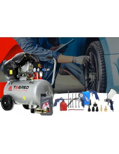 Compresor de aer 50l, Tagred TA360 – 530 L/min, 4.7CP, 2 pistoane, 10 bar, profesional