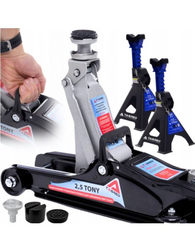 Cric hidraulic 2,5T + suporți auto 3T, set complet