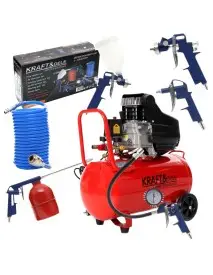 Compresor aer de 50L, cu kit pneumatic inclus de 8 piece, Kraft&dele, 8 bari,KD401-K3