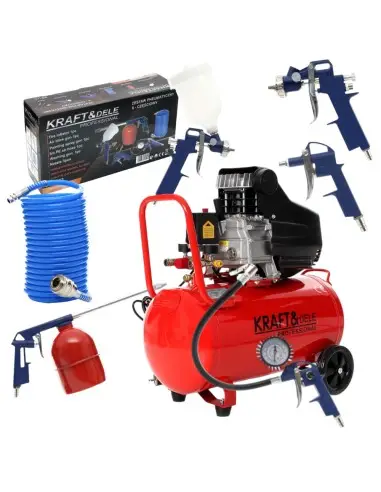 Compresor aer de 50L, cu kit pneumatic inclus de 8 piece, Kraft&dele, 8 bari,KD401-K3 Compresor aer de 50L, cu kit pneumatic inclus de 8 piece, Kraft&dele, 8 bari,KD401-K3