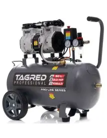 Compresor fara ulei de 50L, cu doua pistoane, 10 BAR, Tagred, TA3384