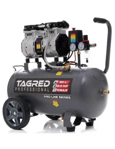 Compresor fara ulei de 50L, cu doua pistoane, 10 BAR, Tagred, TA3384 Compresor fara ulei de 50L, cu doua pistoane, 10 BAR, Tagred, TA3384