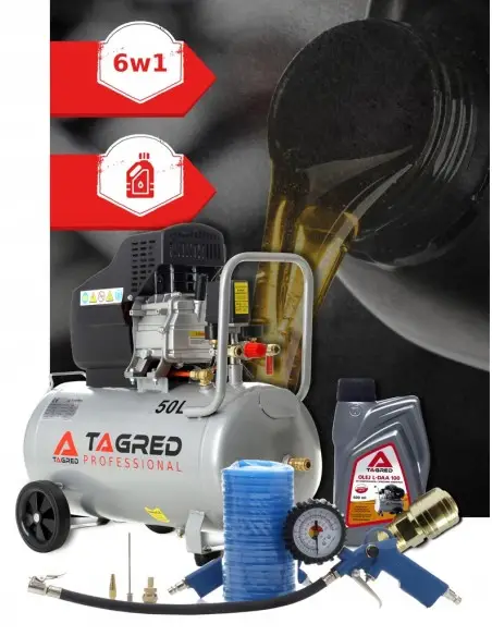 Compresor de aer cu ulei 50L, set de accesori incluse de 8 piese, 9 bari, 2,8 KW, TA301N-TA104 Compresor de aer cu ulei 50L, set de accesori incluse de 8 piese, 9 bari, 2,8 KW, TA301N-TA104