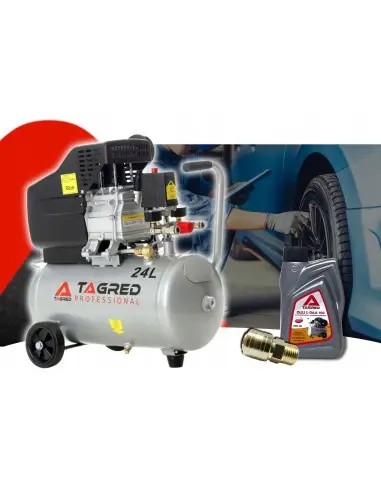 Compresor de aer cu ulei, Tagred TA300N, 24L, 3.4CP, Set 6 elemente Compresor de aer cu ulei, Tagred TA300N, 24L, 3.4CP, Set 6 elemente