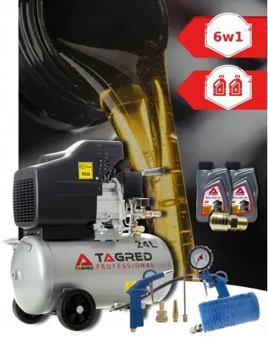 Compresor de aer cu ulei, Tagred TA300N, 24L, 3.4CP, Set 6 elemente Compresor de aer cu ulei, Tagred TA300N, 24L, 3.4CP, Set 6 elemente