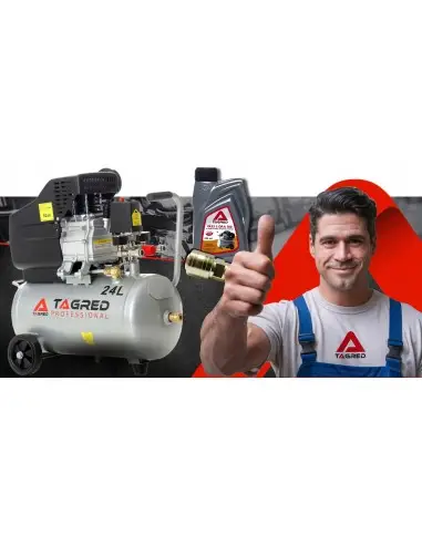 Compresor de aer cu ulei, Tagred TA300N, 24L, 3.4CP, Set 6 elemente Compresor de aer cu ulei, Tagred TA300N, 24L, 3.4CP, Set 6 elemente