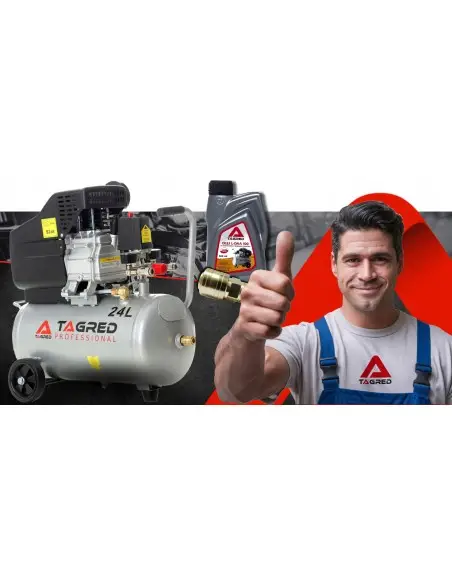 Compresor de aer cu ulei, Tagred TA300N, 24L, 3.4CP, Set 6 elemente Compresor de aer cu ulei, Tagred TA300N, 24L, 3.4CP, Set 6 elemente