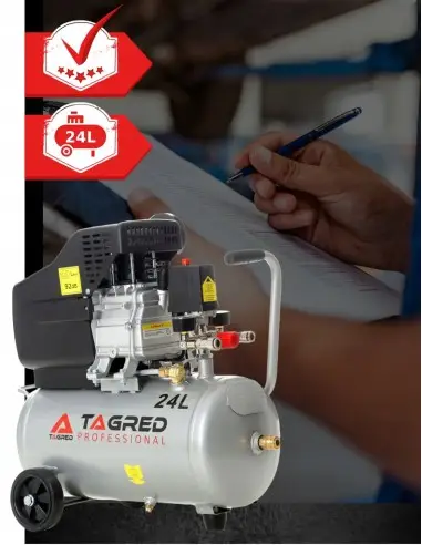 Compresor de aer cu ulei, Tagred TA300N, 24L, 3.4CP, Set 18 in 1 Compresor de aer cu ulei, Tagred TA300N, 24L, 3.4CP, Set 18 in 1