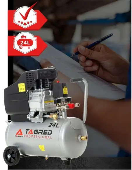 Compresor de aer cu ulei, Tagred TA300N, 24L, 3.4CP, Set 18 in 1 Compresor de aer cu ulei, Tagred TA300N, 24L, 3.4CP, Set 18 in 1