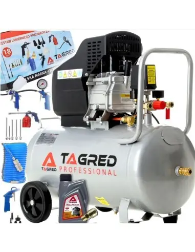 Compresor de aer cu ulei, Tagred TA300N, 24L, 3.4CP, Set 18 in 1 Compresor de aer cu ulei, Tagred TA300N, 24L, 3.4CP, Set 18 in 1
