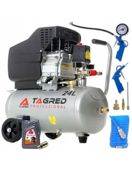 Compresor de aer cu ulei, Tagred TA300N, 24L, 3.4CP, Set 6 elemente Compresor de aer cu ulei, Tagred TA300N, 24L, 3.4CP, Set 6 elemente
