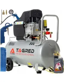Compresor de aer 50L, 3,8CP, 9 bari, inclus set accesorii de 8 piese, TA301N-TA104