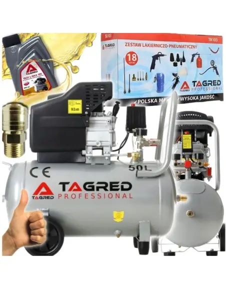 Compresor de aer cu ulei, Tagred TA301TA103, 50L, 9 bar, Set 18 in 1