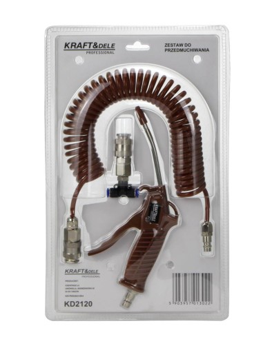 Pistol de suflare cu furtun, Kraft&dele, cu racord in T, KD2120