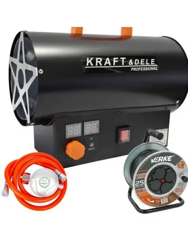 Incalzitor industrial, 25kW, gaz GPL +termostat, prelungitor tambur de 25m, 3X2.5mm