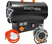 Incalzitor industrial, 25kW, gaz GPL +termostat, prelungitor tambur de 25m, 3X2.5mm