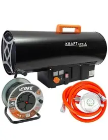 Tun de caldura pe gaz, 60kW GPL cu termostat si afisaj digital, Tambur de 25m, 3X25mm