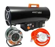 Tun de caldura pe gaz, 60kW GPL cu termostat si afisaj digital, Tambur de 25m, 3X25mm