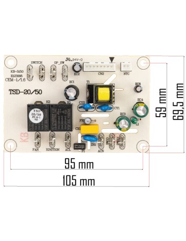 Placa electronica pentru incalzitor, Powermat, PM-NAG-40SN-PCB Placa electronica pentru incalzitor, Powermat, PM-NAG-40SN-PCB