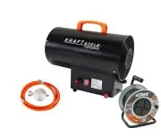 Tun de aer cald 20kW, pe gaz, 230V, portabil si prelungitor inclus de 20m, 3X2,5mm