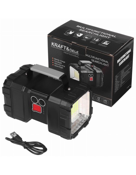 Lanterna LED reincarcabila Powerbank Kraft&Dele KD1249, 45 LED, USB-C, 800m