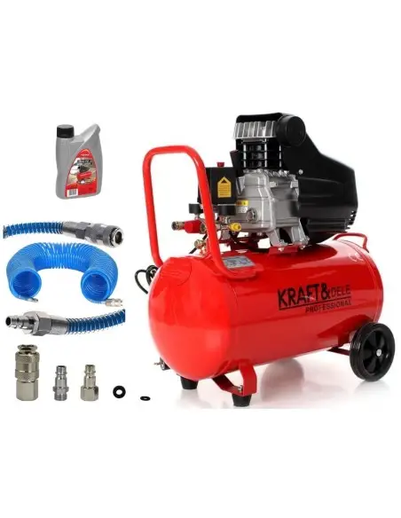 Set complet compresor de aer industrial 50litri, furtun si conectori rapizi