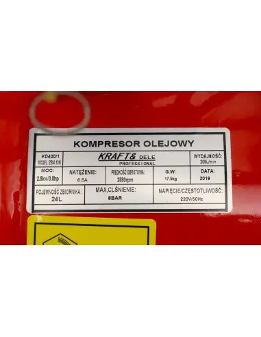 Compresor de ulei 24L + Set 8 in 1, Kraft&Dele, KD400-K3 Compresor de ulei 24L + Set 8 in 1, Kraft&Dele, KD400-K3