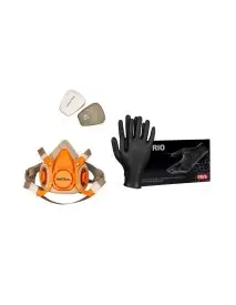 Kit vopsitor format din masca cu filtru si manusi din nitril, d10030+RNITRIO marimea L