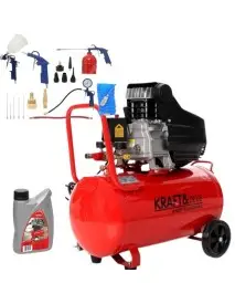 Compresor de aer Kraft&Dele 50L, 8 bar, 206 L/min, 3.8CP + Set 18 piese aer comprimat