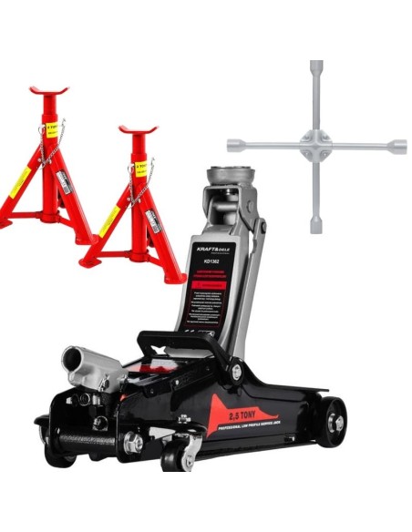 Pachet Cric Hidraulic 2.5 T + Cheie Telescopica tip L, 2 prize, KD1362-TA1073,V80090