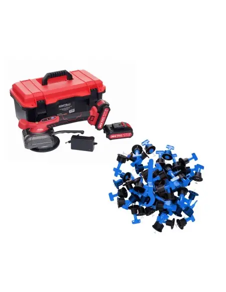 Set profesional montaj gresie/faianta, ventuza vibranta si sisteme nivelare 50 piese, d10768+ta4220 Set profesional montaj gresie/faianta, ventuza vibranta si sisteme nivelare 50 piese, d10768+ta4220