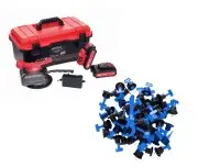 Set profesional montaj gresie/faianta, ventuza vibranta si sisteme nivelare 50 piese, d10768+ta4220