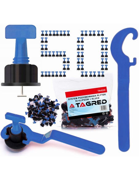 Set nivelare gresie si faianta, cleste nivelare placi si sisteme 50 piese, TA4114+TA4220