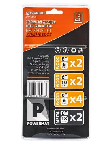 SET DE LAME PENTRU FERASTRAU SABIE, Powermat, PM1373 SET DE LAME PENTRU FERASTRAU SABIE, Powermat, PM1373