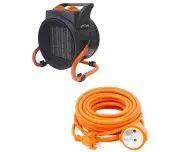 Kit prelungitor 20m si aeroterma electrica, 2.5 kW, 2500 W, cu termostat, D11727+v70101