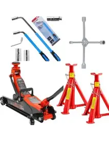 Pachet complet pentru schimbat roti, cric hidraulic 2,5T,100-400 mm, capre auto 3T si chei V80105+TA129+V80091+TA1073