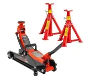 Pachet cric hidraulic 2,5T, profil redus, 100-400 mm si capre auto 3T