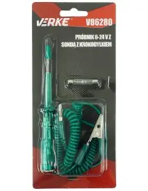 Tester de tensiune cu sonda si clema crocodil, VERKE, 6-24 V,  V86280