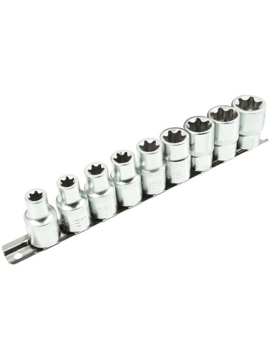 Set de capete torx 1/2" e10-e24 9 buc, VERKE, V39112. Set de capete torx 1/2" e10-e24 9 buc, VERKE, V39112.