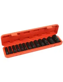 Set de tubulare de impact lungi 1/2" 13 buc 10-32mm, VERKE, V39466.