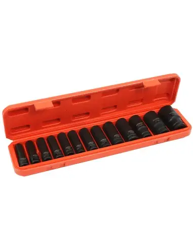 Set de tubulare de impact lungi 1/2" 13 buc 10-32mm, VERKE, V39466. Set de tubulare de impact lungi 1/2" 13 buc 10-32mm, VERKE, V39466.