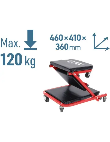 Creeper scaun 2in1, EXTOL PREMIUM, 8863302, max. 150/120 kg, 6 roti Creeper scaun 2in1, EXTOL PREMIUM, 8863302, max. 150/120 kg, 6 roti